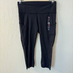 Lululemon‎ Peloton Fast and Free Crop 19 Nulux Leggings Black Womens 8